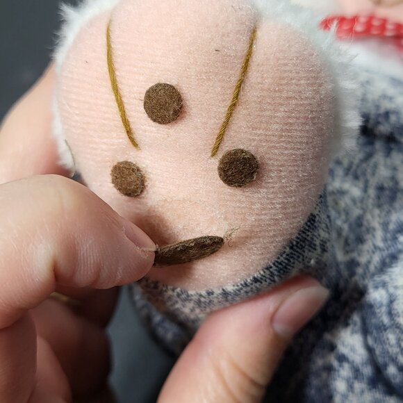 Vintage Dan Brechner Conductor White Bear Plush Bandana Overalls Cloud 9 Toys - Picture 5 of 11